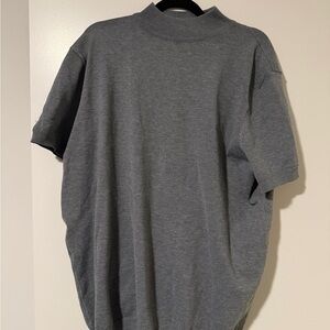 Gray Short Sleeve Mockneck